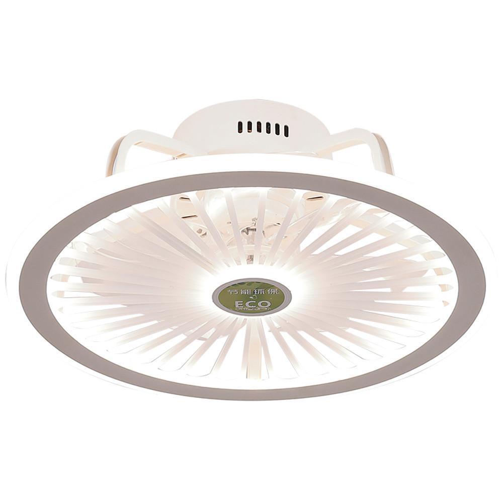 Modern Black & White Bladeless Ceiling Fan with LED Light