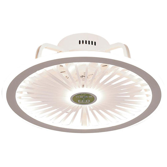 Modern Black & White Bladeless Ceiling Fan with LED Light