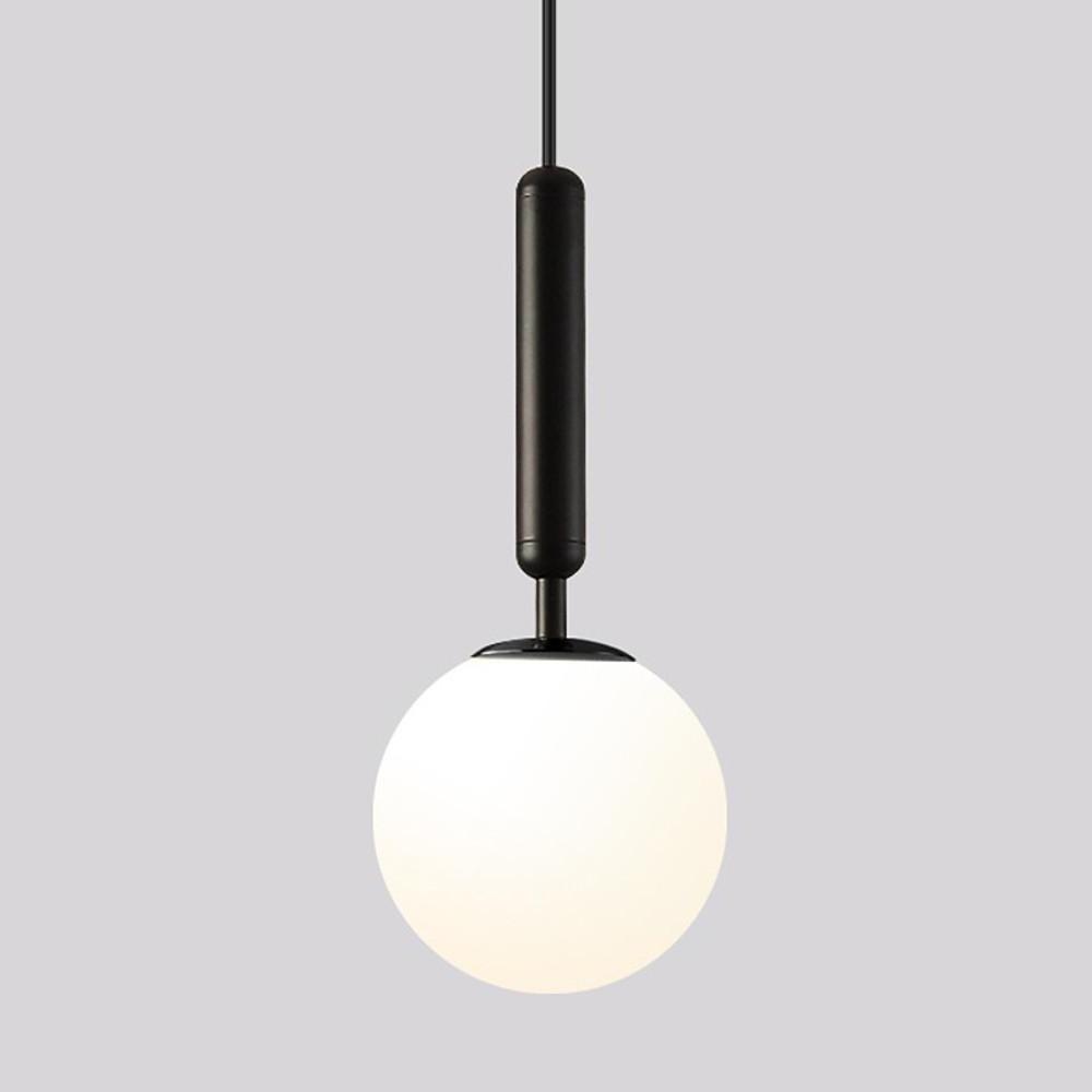 Nordic Glass Ball Black and Gold LED Pendant Light