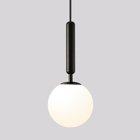 Nordic Glass Ball Black and Gold LED Pendant Light