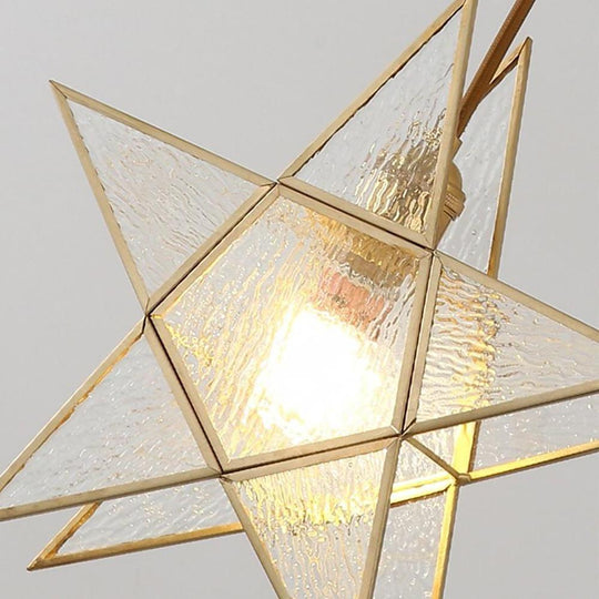 Double Star LED Copper & Glass Pendant Light