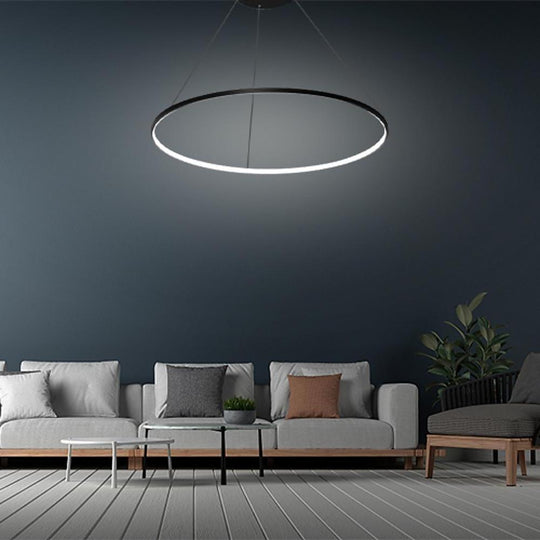 24'' Acrylic Big Ring Opal Shade LED Pendant Light