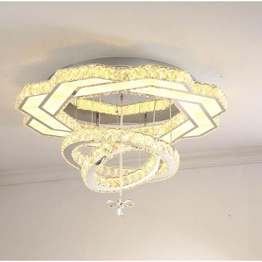 Ambient Crystal LED Flush Mount Light – 20" / 24" / 31"
