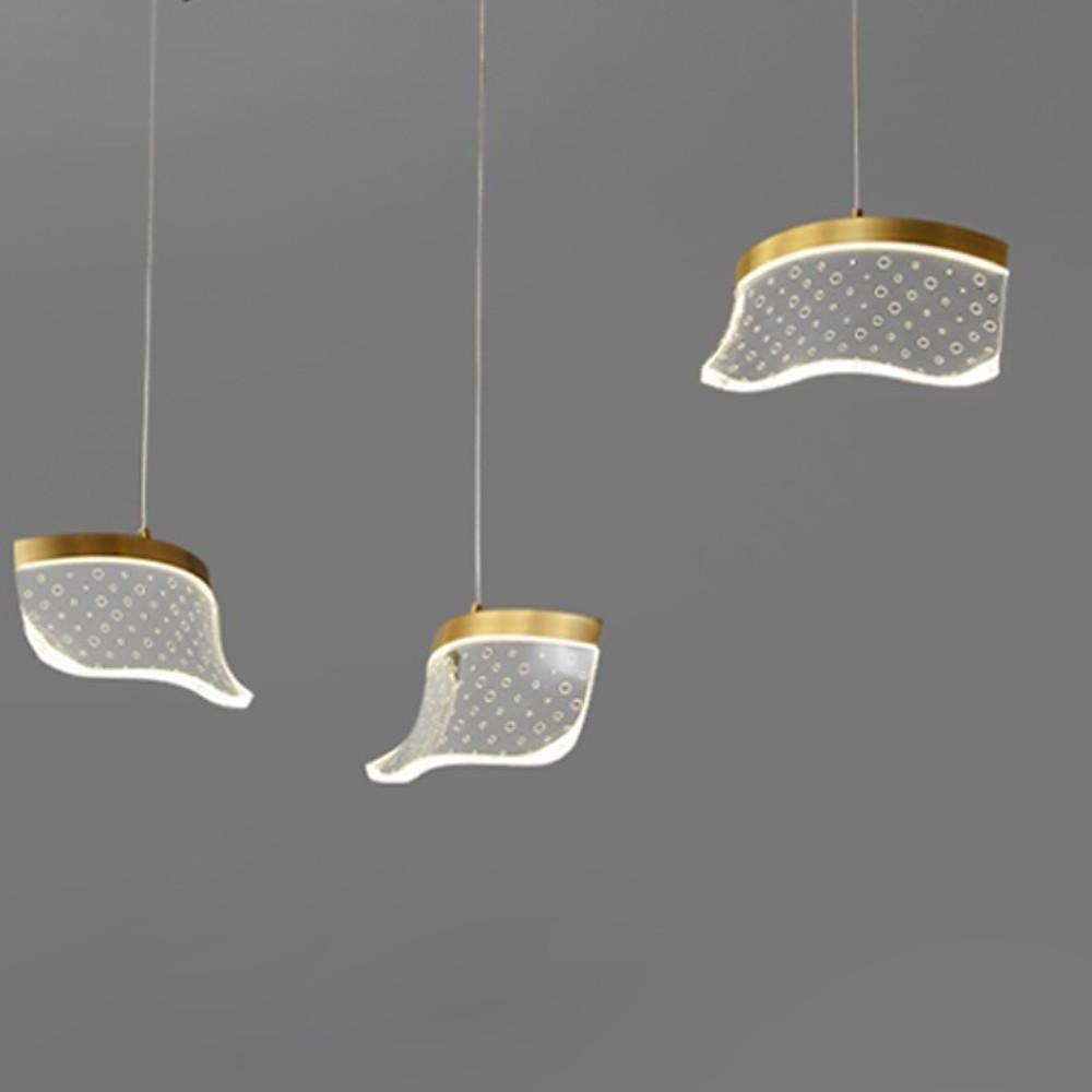 Uneven Copper Acrylic Pendant Light for Kitchen Island