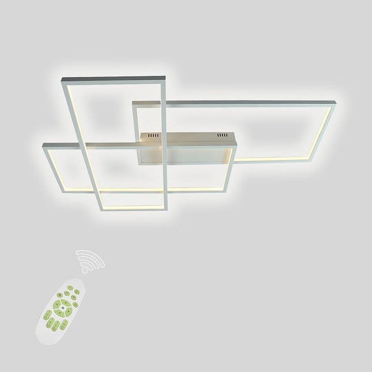 Overlapping Rectangles Aluminum Geometric LED Flush Mount Ceiling Light