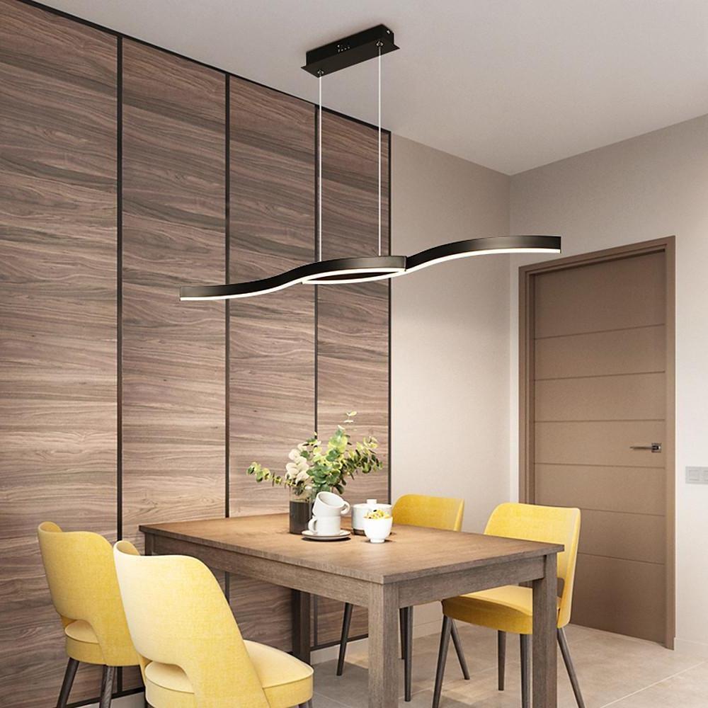 Dual Wave Metal & PVC Island Dining Chandelier – 2-Light LED