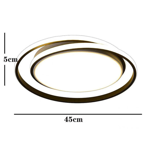 Creative Circular LED Modern Black Gold Flush Mount Ceiling Light