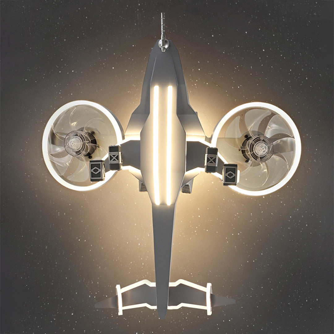 Fighter Jet Kids Ceiling Fan with Light – Full Spectrum LED & Remote Control