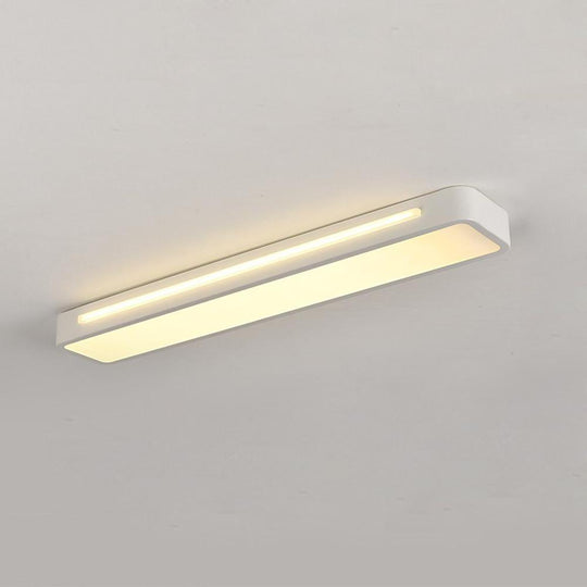 Black White Rectangular LED Flush Mount Ceiling Light