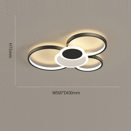 Modern LED Circles Flush Mount Ceiling Light with Artistic Eclipse Design