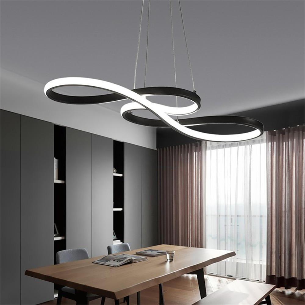 Geometric Wave Semi-Flush Chandelier – Metal & Silica Gel