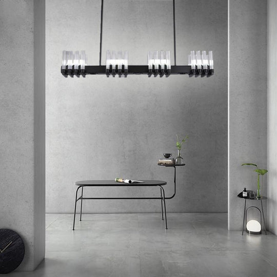 Creative Linear – Electroplated Metal and Glass LED Modern Chandelier Pendant Light