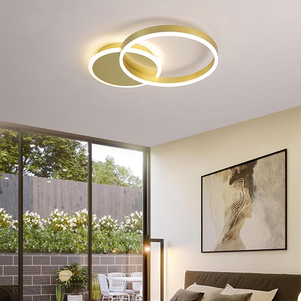 2 Circles Dimmable LED Modern Flush Mount Ceiling Light Fixture
