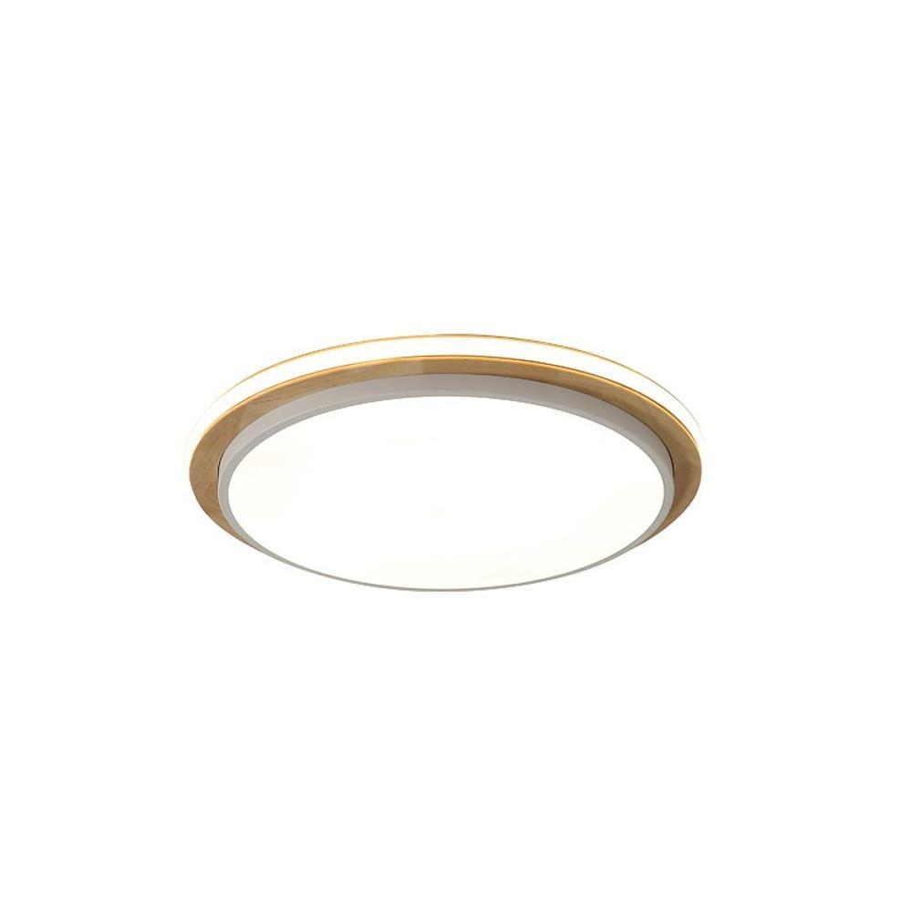 Metal and Wood Round LED Flush Mount Ceiling Light for Bedroom