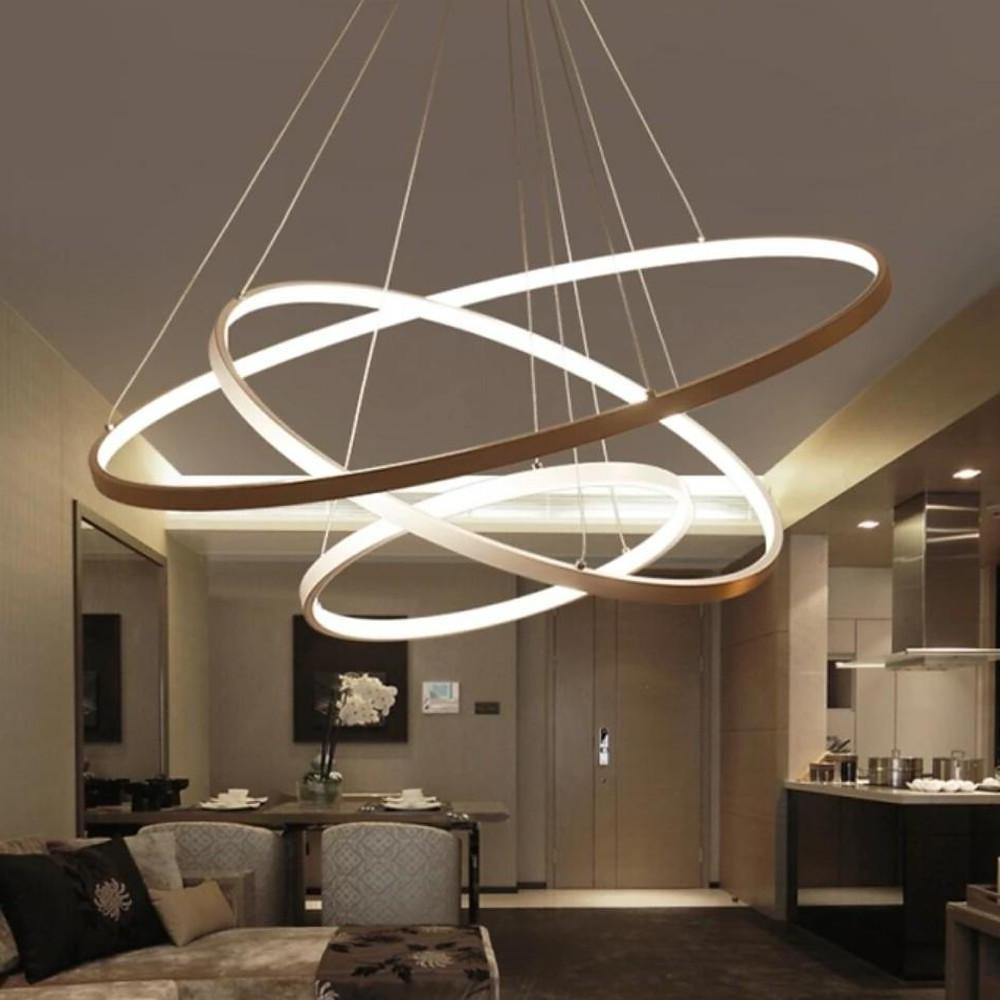 Interweaved 3 Ring Chandelier Light Dimmable Antique Chandelier