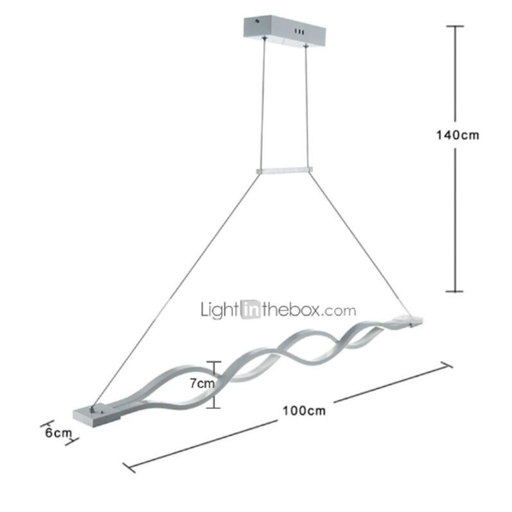 Double Wavy LED Modern Chandelier Dining Room Light Fixture
