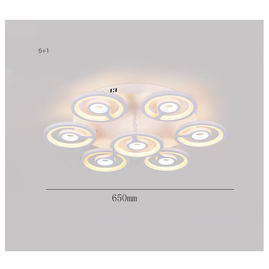 Round Flower Shaped LED Modern Flush Mount Ceiling Light