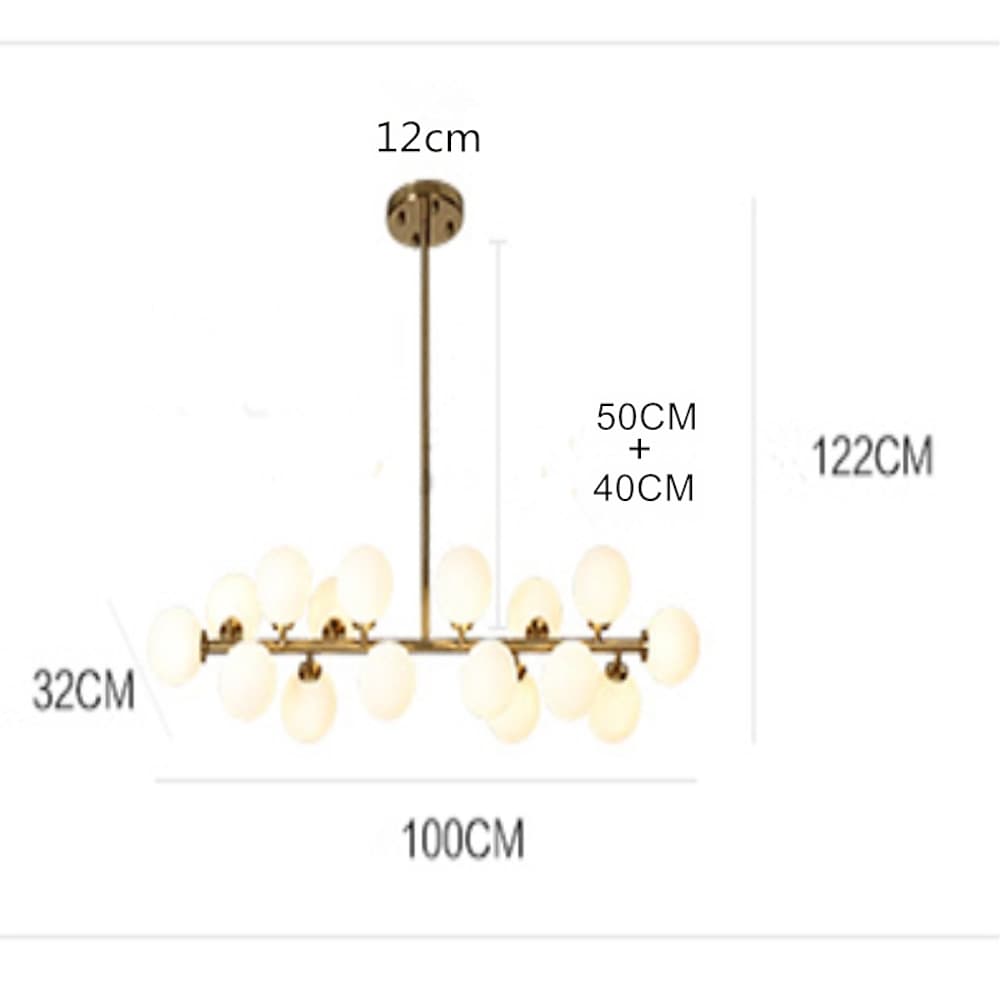Modern Gold 16-Light Kitchen Island LED Chandelier