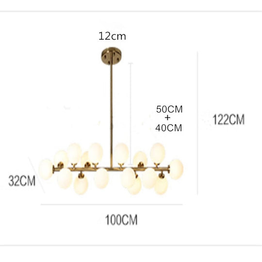 Modern Gold 16-Light Kitchen Island LED Chandelier
