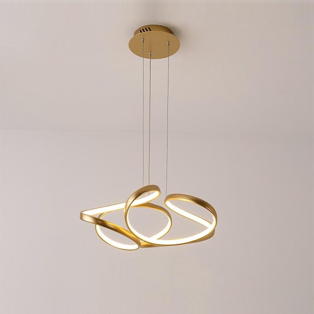 Interwoven Wave Design Gold Sputnik Chandelier – Metal Ceiling Light