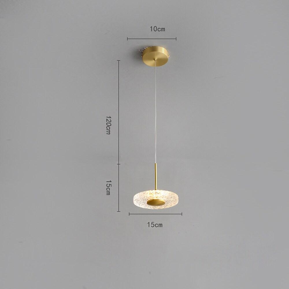 Circular Acrylic Copper LED Gold Nordic Pendant Light Hanging Ceiling Light