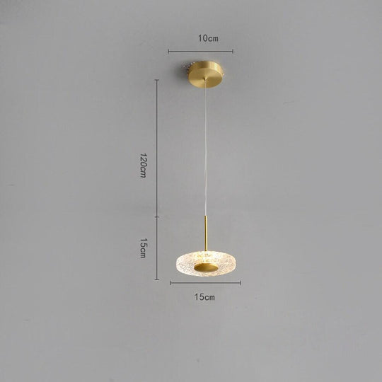 Circular Acrylic Copper LED Gold Nordic Pendant Light Hanging Ceiling Light