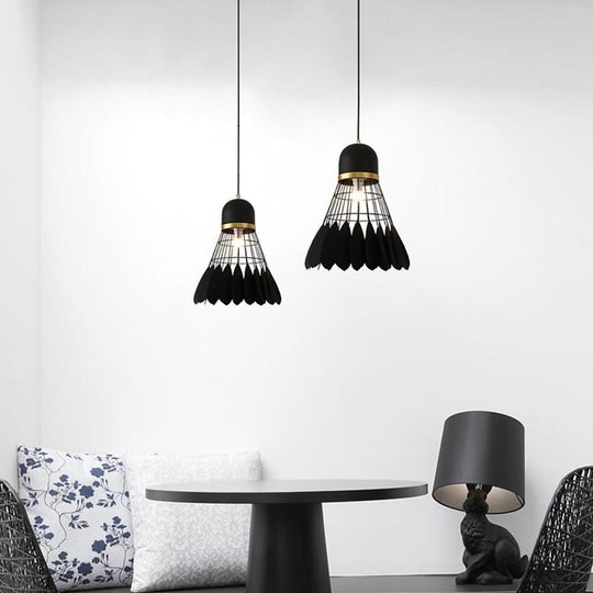 1 Bulb Industrial Pendant Lamp Metal Mini Geometric Kitchen Lighting