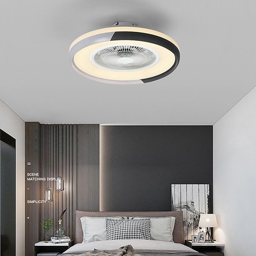 Circular Dimmable Bladeless Ceiling Fan with LED Light