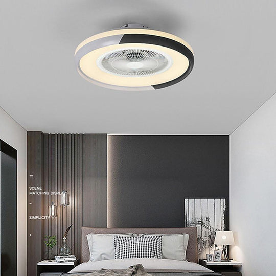 Circular Dimmable Bladeless Ceiling Fan with LED Light