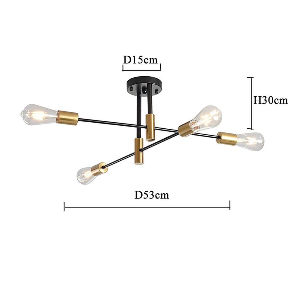 Modern Iron 4-Light Sputnik Chandelier