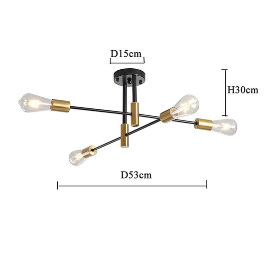 Modern Iron 4-Light Sputnik Chandelier