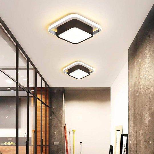 Square Circle LED Modern Flush Mount Ceiling Light