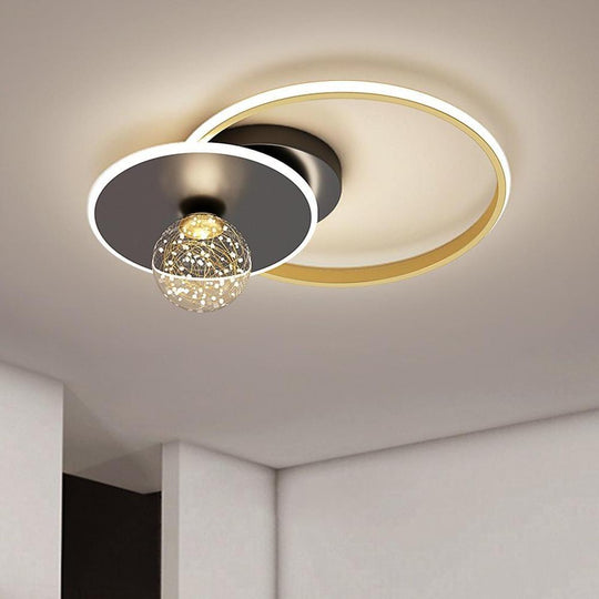 Circles Globe LED Modern Ceiling Light – Flush Mount for Bedroom