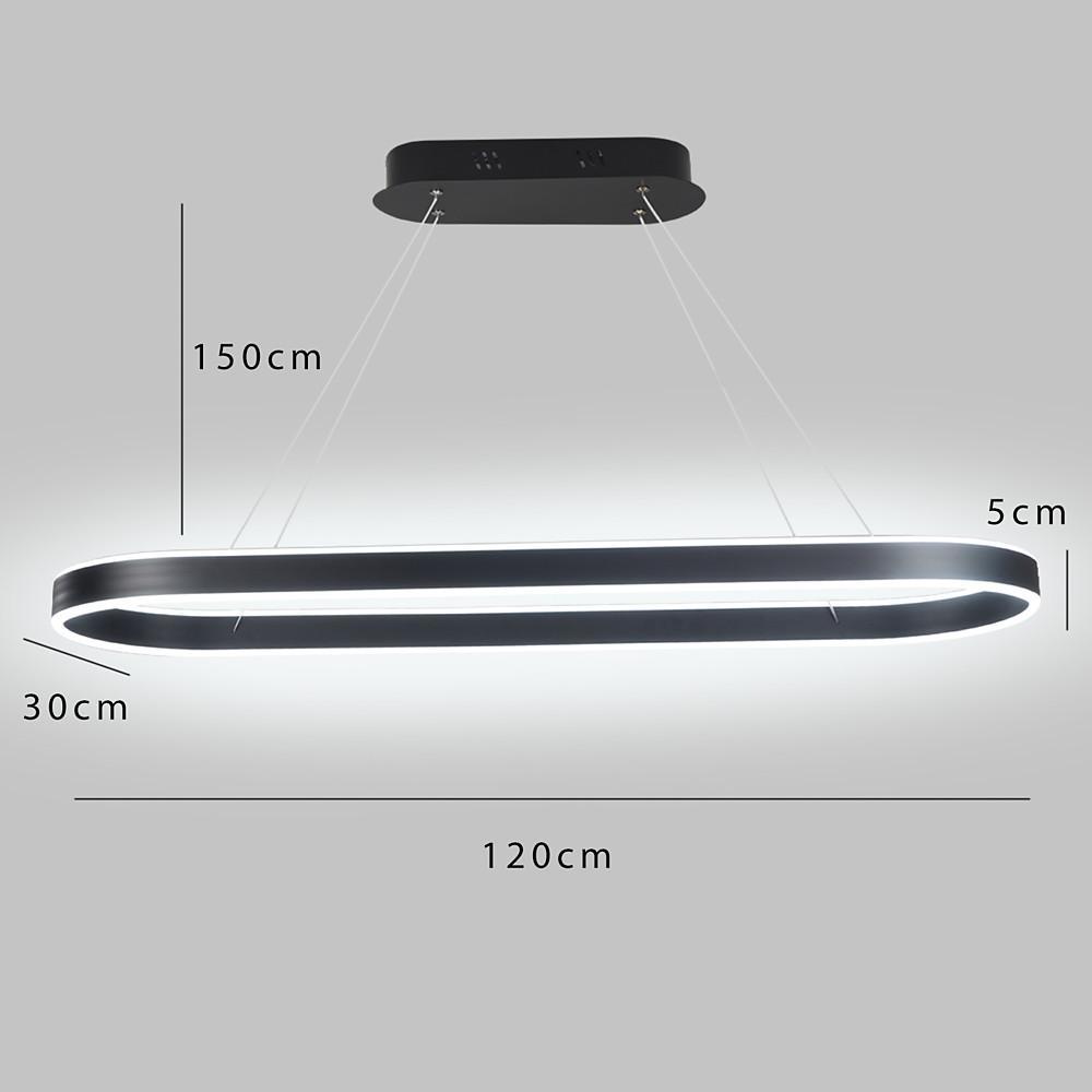 Rounded Rectangle LED Dimmable Modern Pendant Chandelier