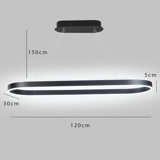 Rounded Rectangle LED Dimmable Modern Pendant Chandelier