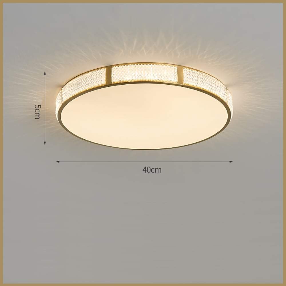 Circular Copper Acrylic LED Nordic Flush Mount Ceiling Light