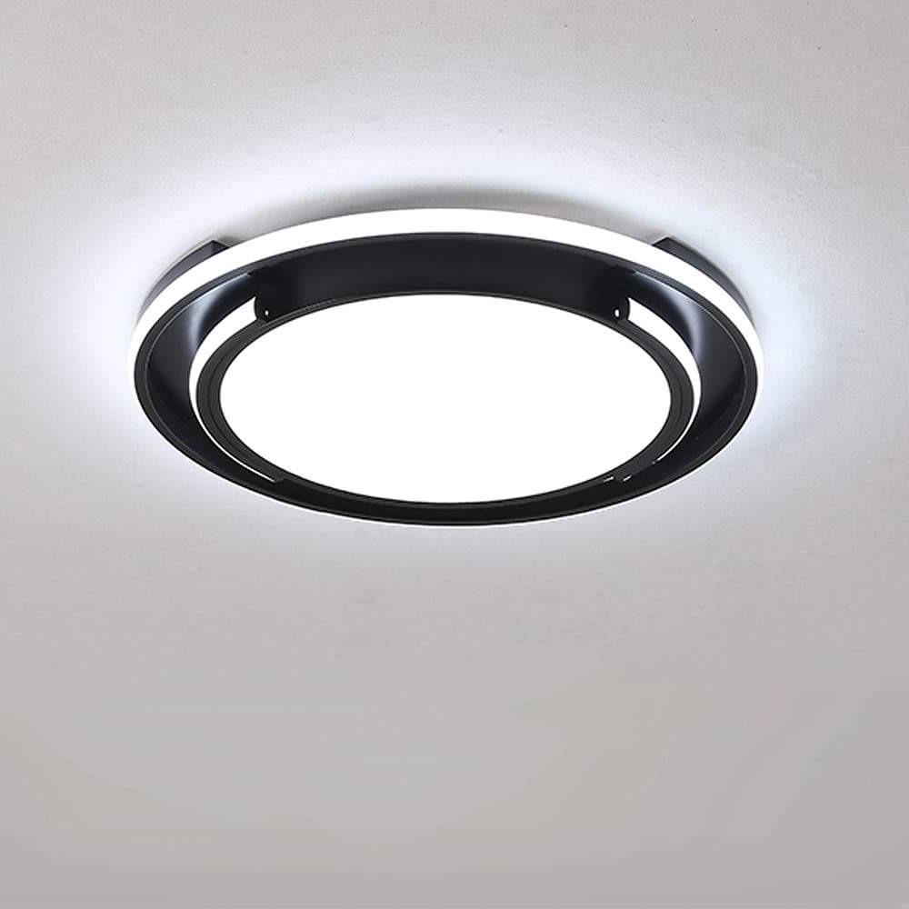 Circular Design Dimmable LED Black Nordic Ceiling Light Flush Mount Lamp