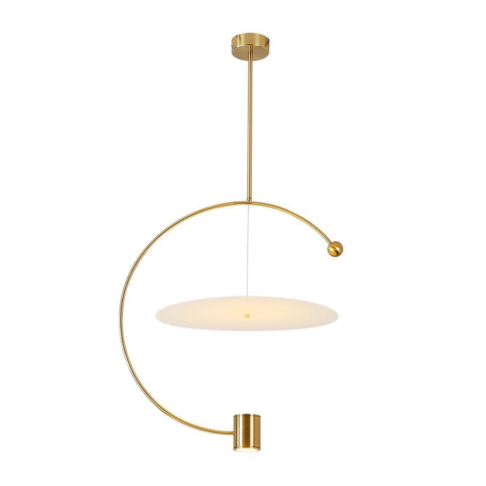 Electroplated Metal Semi-Circular LED Gold Nordic Pendant Light