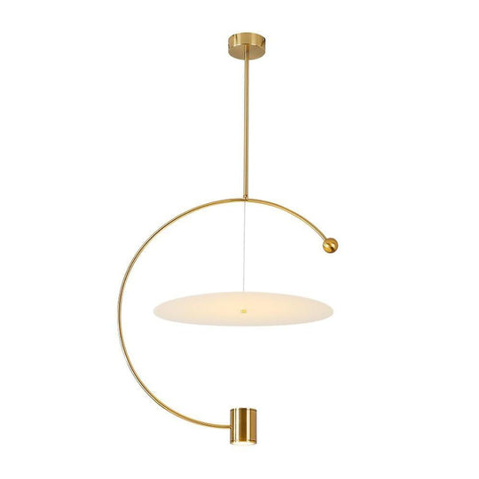Electroplated Metal Semi-Circular LED Gold Nordic Pendant Light