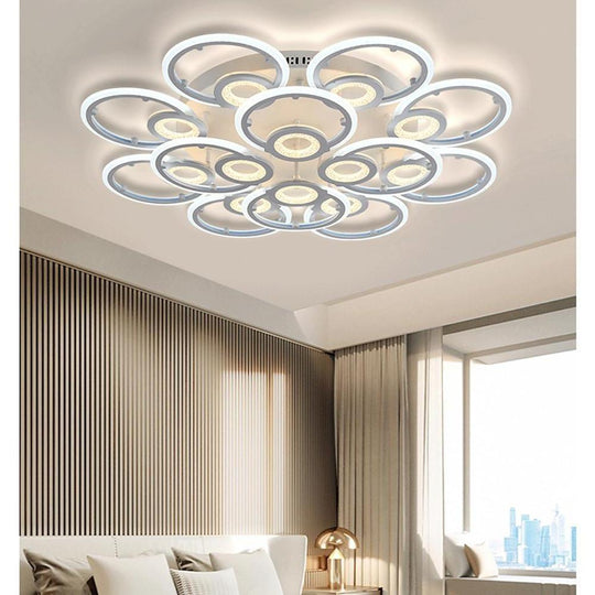 Ring Display Metal Geometric LED Flush Mount Ceiling Light