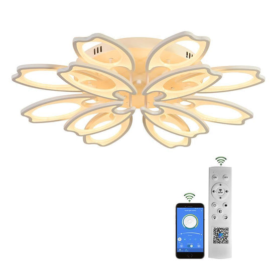 Flower Novelty Dimmable LED Modern Semi-Flush Mount Ceiling Light