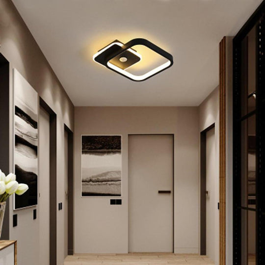 2 Overlapping Triangles LED Flush Mount Ceiling Light