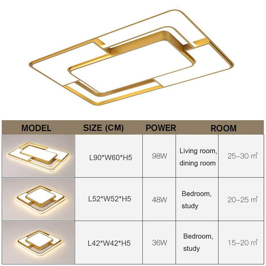 Square LED – Geometric Overlay Flush Mount Ceiling Light for Bedroom and Living Spaces