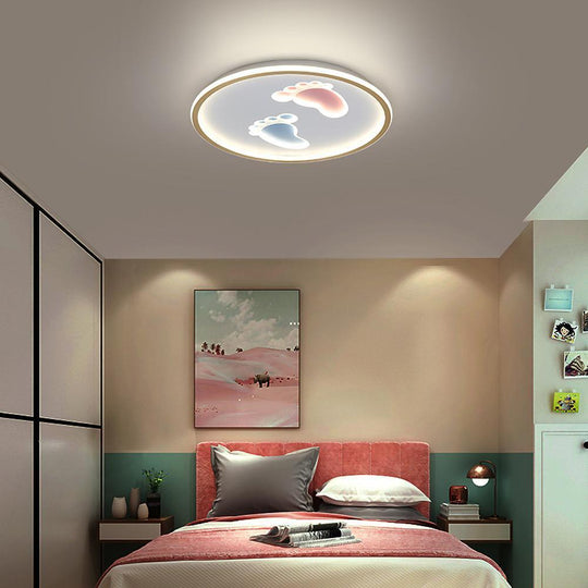Feet Image Novelty Nordic Metal LED Flush Mount Ceiling Light
