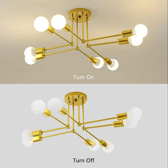 8-Light LED Modern Sputnik Chandelier