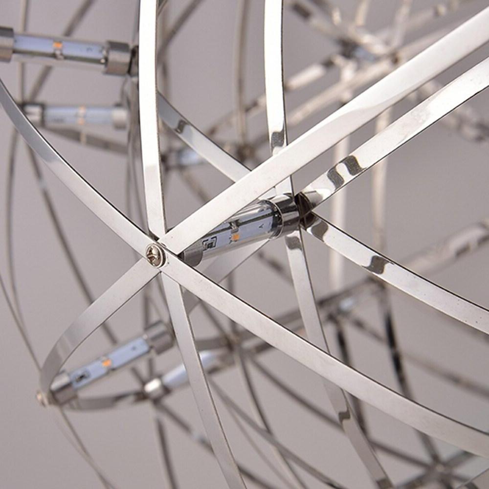 12" Stainless Steel LED Endless Woven Sphere Pendant – Modern Ceiling Light