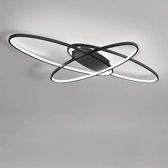 Overlapping Oval LED Modern Flush Mount Ceiling Light