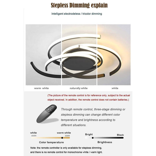 30 Inch Swirls Circle Abstract LED Flush Mount Ceiling Light