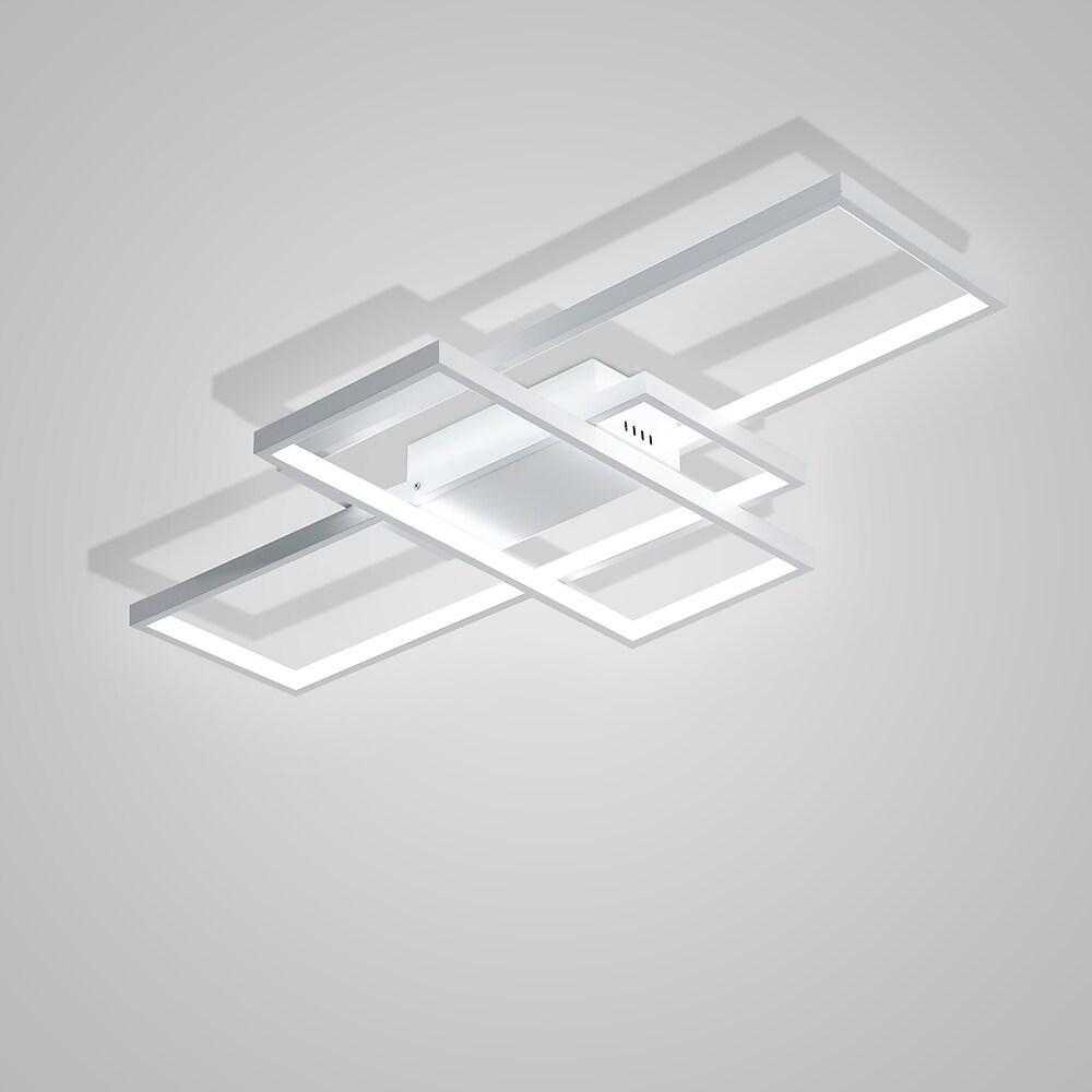 Multi Rectangle Large Flush Mount LED Ceiling Light with 3 Tiers