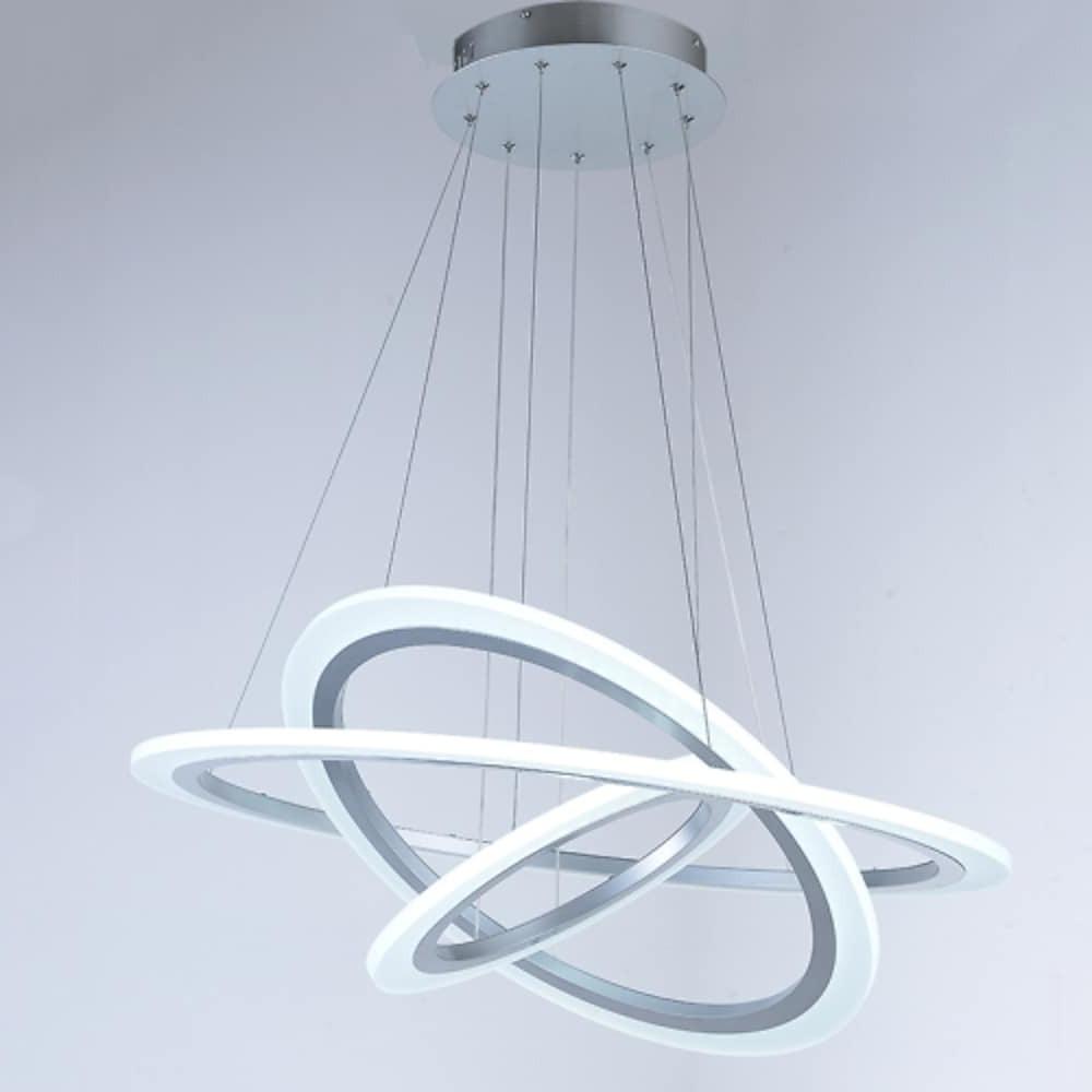 3-Ring Modern Mid Century LED Chandelier